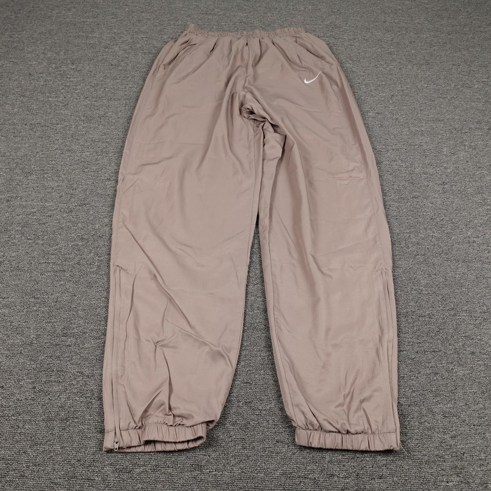 Vintage Nike Track Pants Mens Medium 30 Inseam Beige Lined Zip Ankle 90s